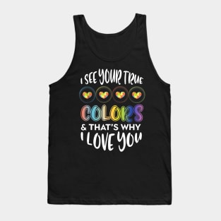 I See Your True Colors Hands Autism Awareness Tank Top